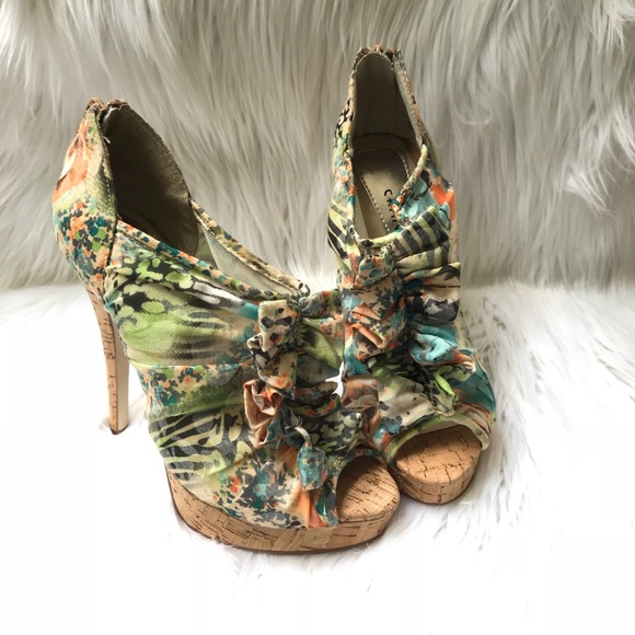 Chinese Laundry Shoes - Chinese Laundry Z-Heartthrob Floral Cork Heels